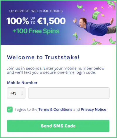 TrustStake Casino Register